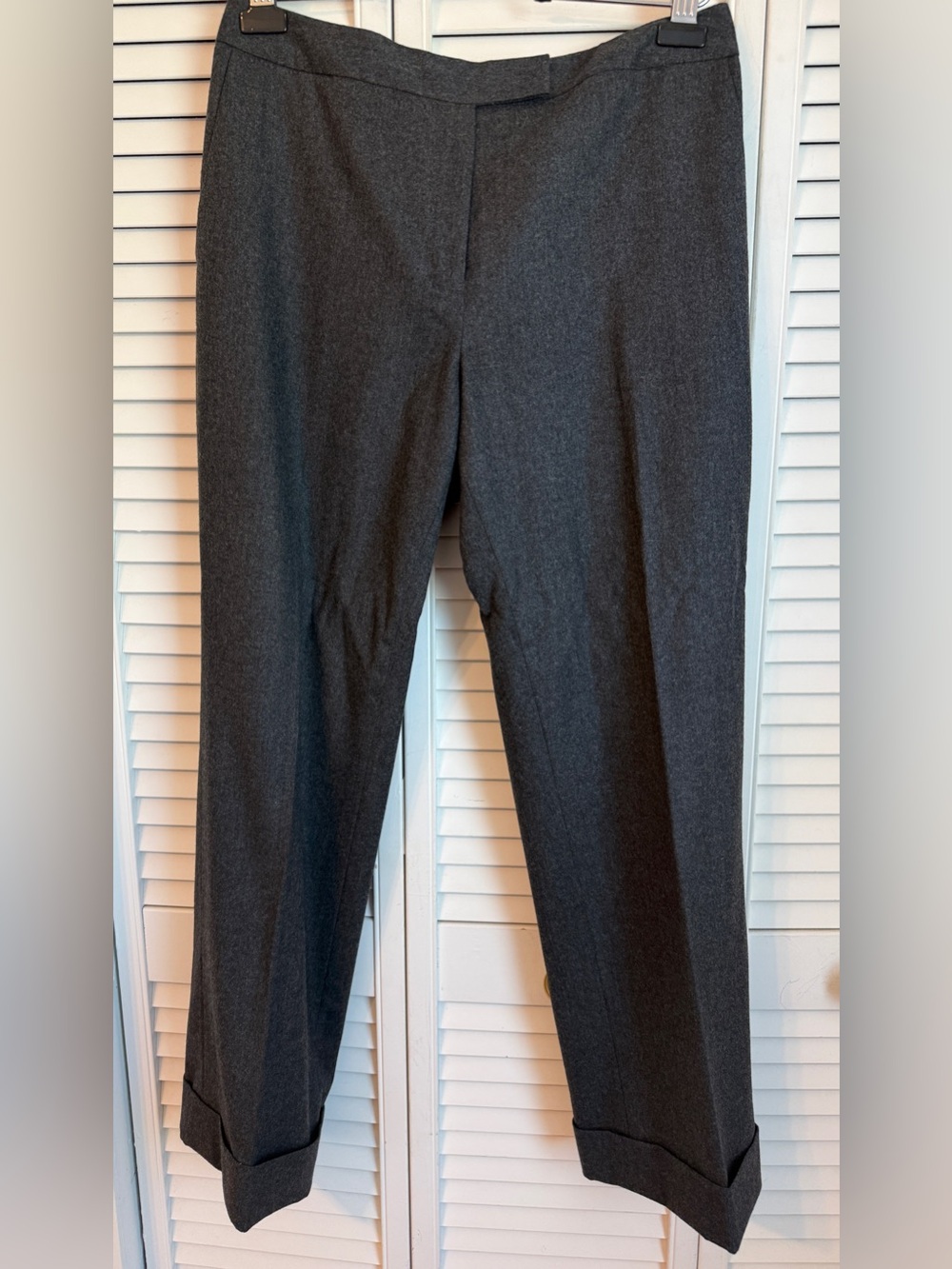 Brooks Brothers Womens Italian Wool Pants Gray Cuffed Pleated Size 12 Old Money